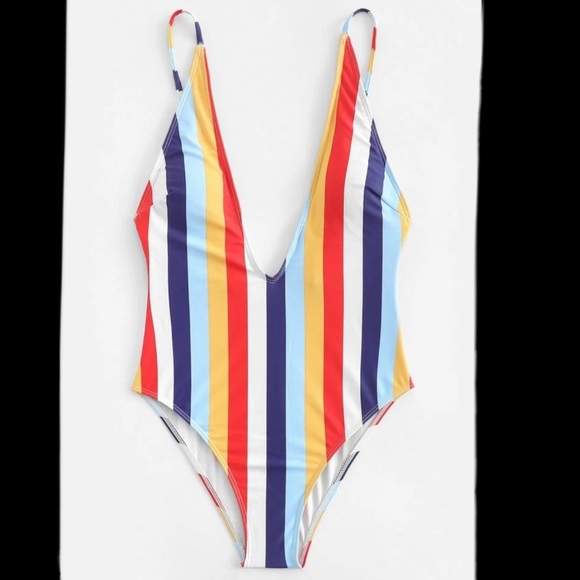 Other - 🔥Plunging Striped One Piece Swimsuit🔥